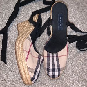 🖤 Classic Check Espadrille Wrap Mule Sandals 🖤